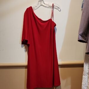 Ralph Lauren One Shoulder Red Dress